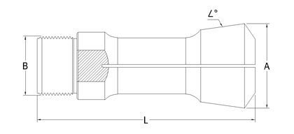 Technical Drawing of 3/4'' Turning Collet