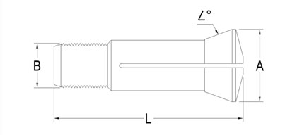 Technical Drawing of Industrial Drill Collet A-3