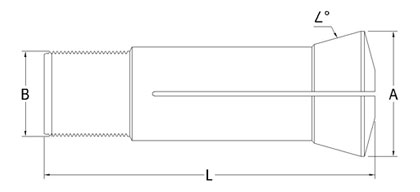 Technical Drawing of Industrial Drill Collet A-4