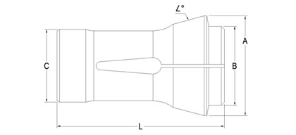 Technical Drawing of Traub Machine Collet A-30