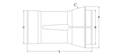 Technical Drawing of Traub Machine Collet A-42